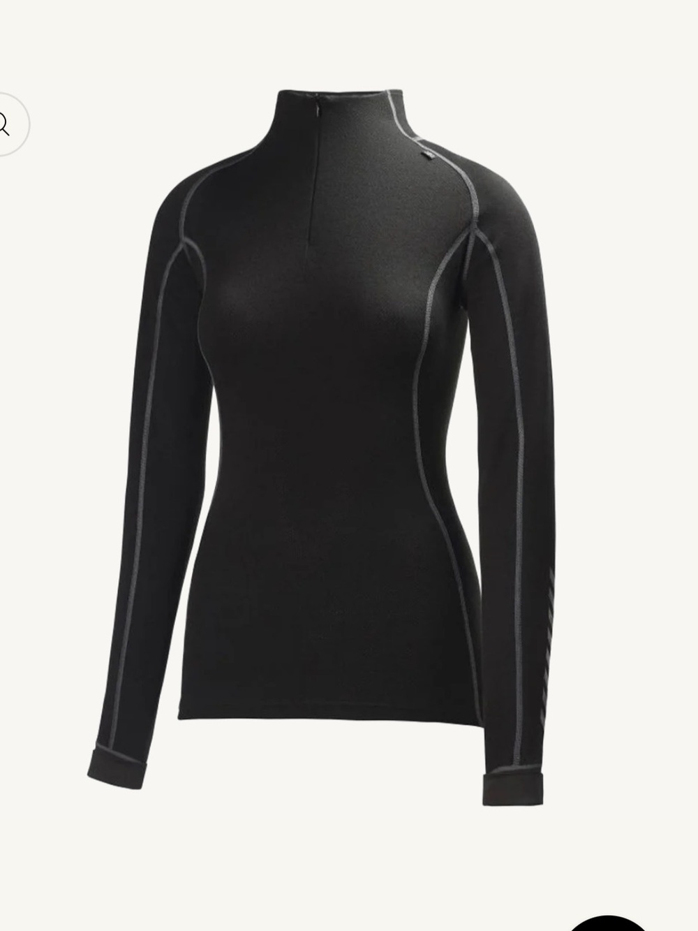 Helly Hansen Wool Blend Black Long Sleeve Warm Freeze 1/2 Zip Performance Top - Picture 10 of 11